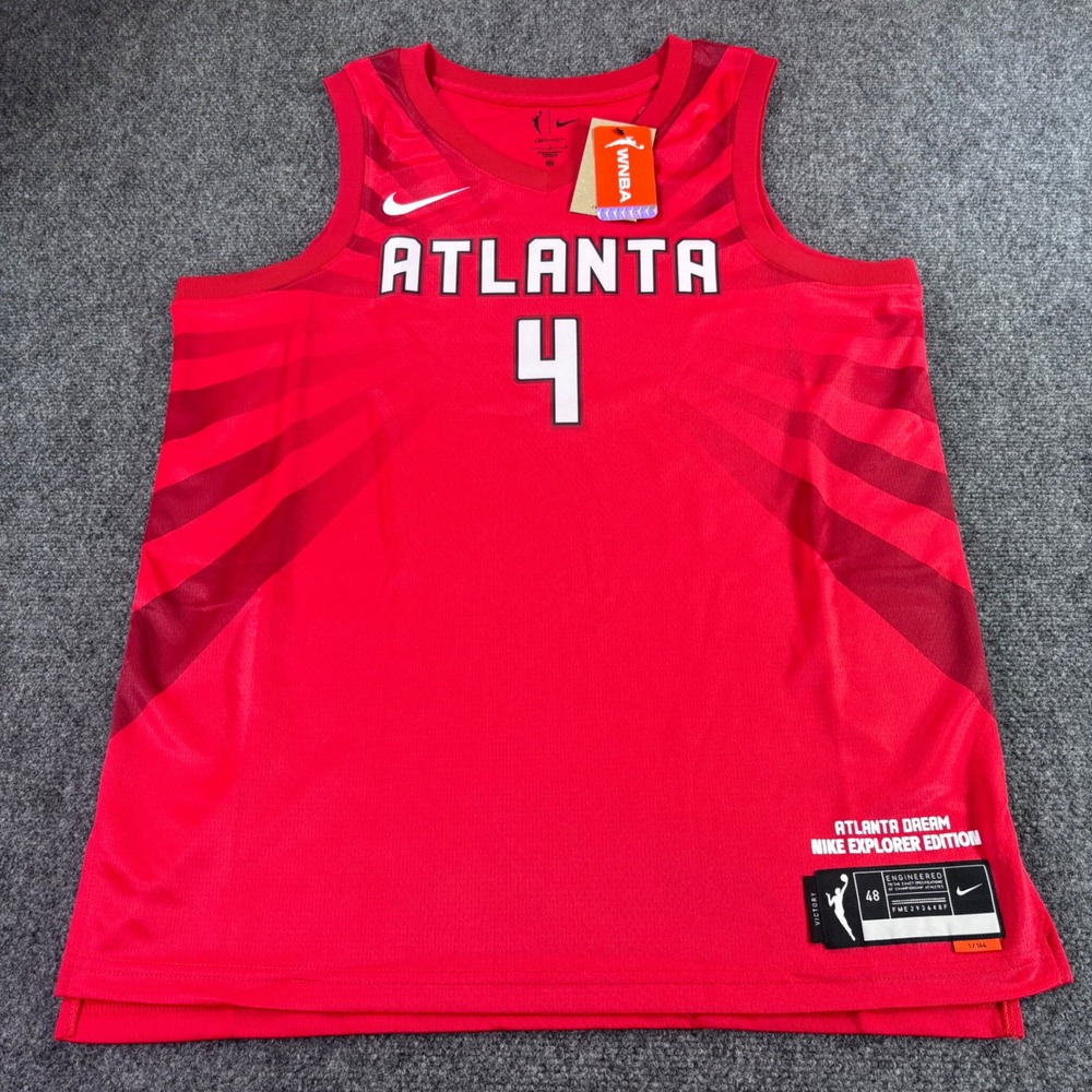 Nike Atlanta Dream WNBA Jersey Womens L Red Aari McDonald 4 Explorer Edition NWT